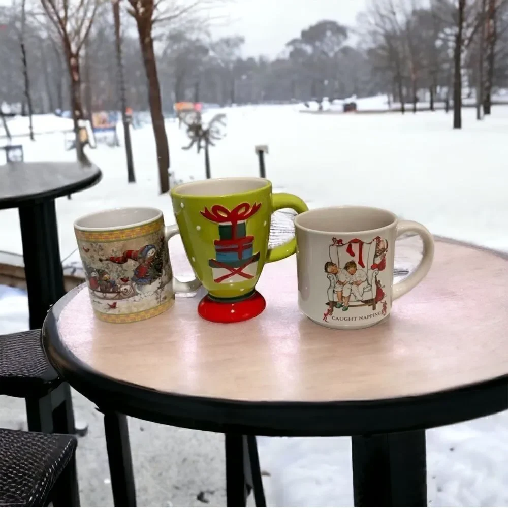 Vintage christmas mugs ceramic, excellent quality mug  gifts gift basket party